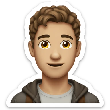 An 23 years old boy with brown hair sticker