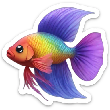 rainbow beta fish sticker