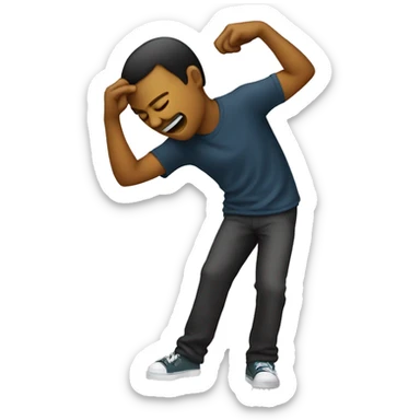 A person dabbing  sticker