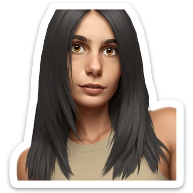 realistic portrait of girl sticker