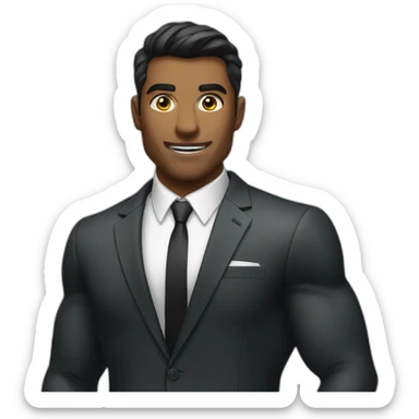 muscular guy in a suit sticker