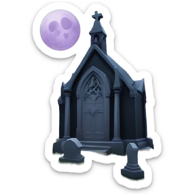 Gothic cemetery at night sticker