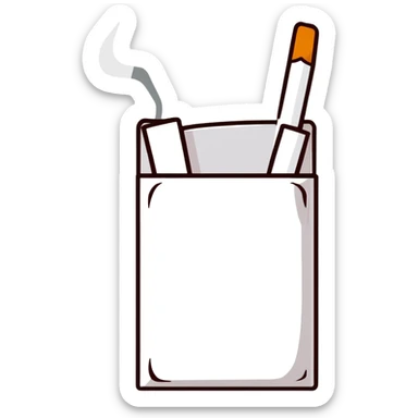 white cigarette sticker
