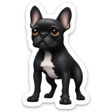 black frenchie dog with joint sticker