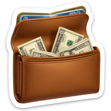 wallet with a lot of money in it sticker