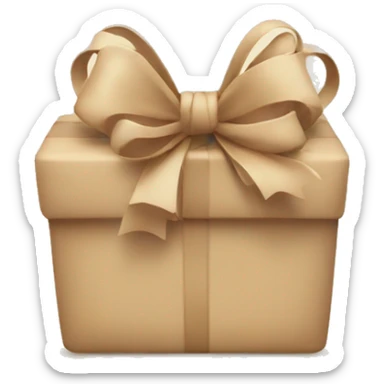 Beige gift with bow sticker