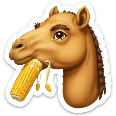camel eating corn on the cob sticker