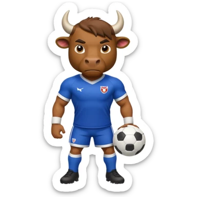 Create emojis of a bull that are related to soccer sticker