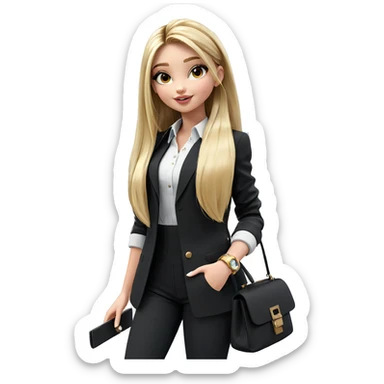 smiling girl in cityscape sticker