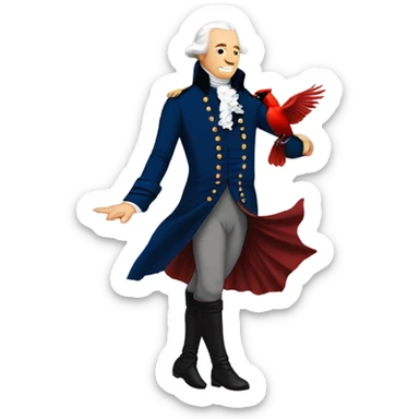 Alexander Hamilton stepping on a cardinal  sticker