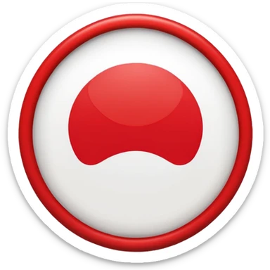Japanese flag with clean white background and bright red circle in emoji style sticker