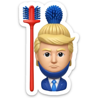 a donald trump toilet brush sticker