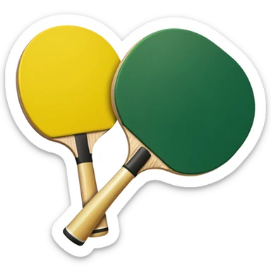palas de ping pong amarillas y verdes sticker