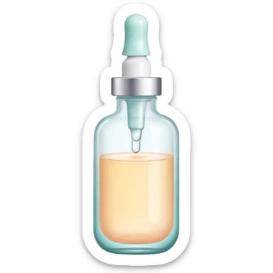 Facial serum dropper bottle, minimalist, rounded, soft pastel colors, SOS skin care sticker
