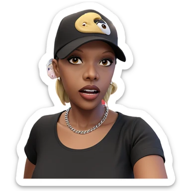 girl in baseball cap sticker