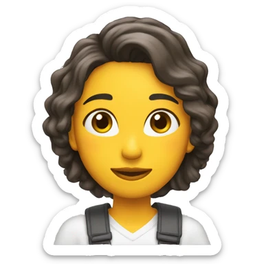 Chica con rizo y poco pelo sticker