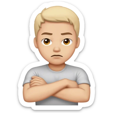 Mad face crossing arms sticker