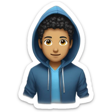 ANIME Gojo WITH A BLU HOODIE sticker