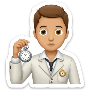 Person pinching hand and holding a clock sticker