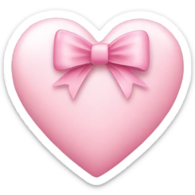 light pink heart with a bow on it sticker