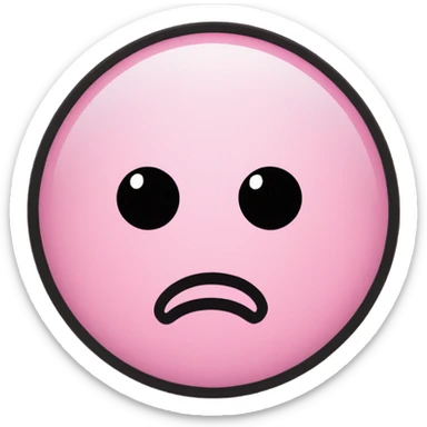 A pink circle is with 2 short black lines on it sticker