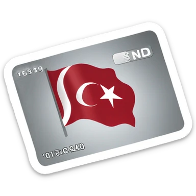 Turkey flag credit card  sticker
