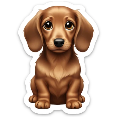 long haired dachshund puppy sticker