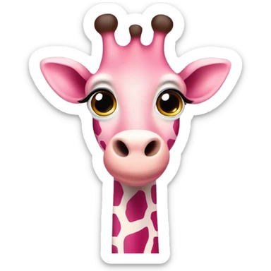 pink giraffe emoji cute  sticker