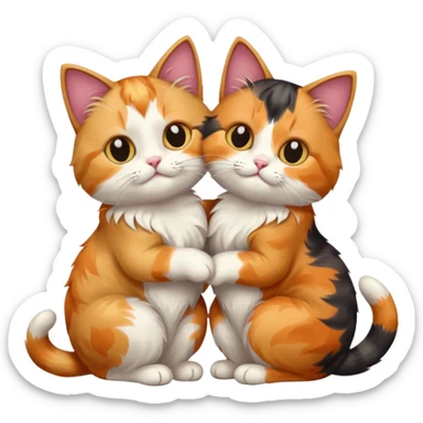 two cats grooming each other sticker