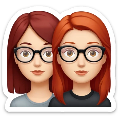 Skinny pop popcorn is a large, dark haired girl Caucasian, no glasses standing next to Caucasian, red haired girl with glasses sticker