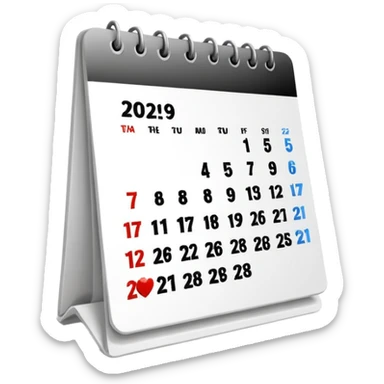calendar in perspective, only the date, without the rest of the text sticker