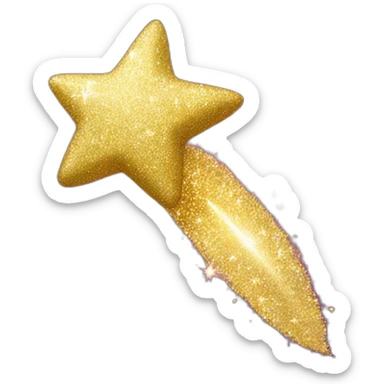 Glitter shooting star sticker