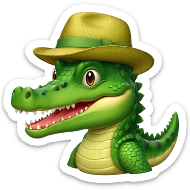 crocodile in hats sticker
