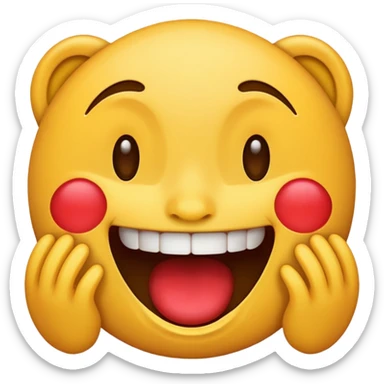 Classic iPhone laughing emoji but crazy sticker