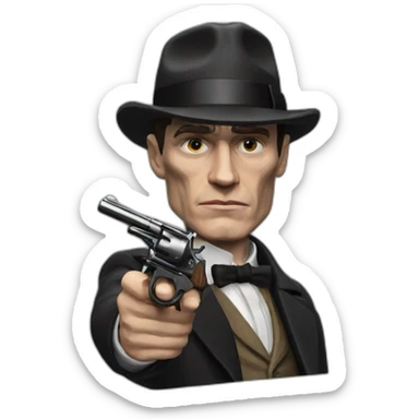Thomas shelby avec un revolver sticker