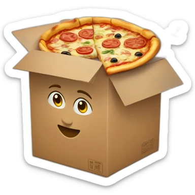 Italian pizza in pizza box sticker