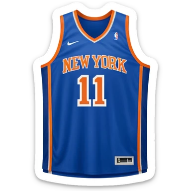 new york knicks basketball jersey featuring the number 11 sticker