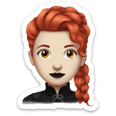 trad goth with red hair and heavy makeup sticker