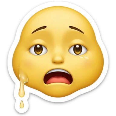 make me an emoji of an emoji crying with its mouth opened \ sticker