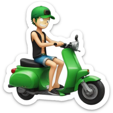 Luffy zoro sur un scooters sticker