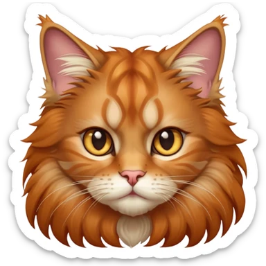 cute and majestic maine coon cat with fluffy mane and fierce expression sticker