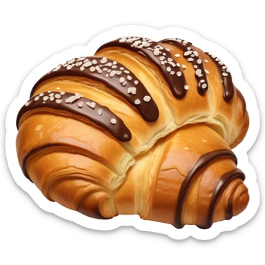 Croissant with chocolate on it
 sticker