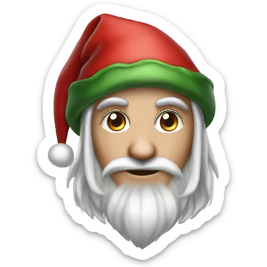 rogue male elf fantasy wearing santa hat sticker