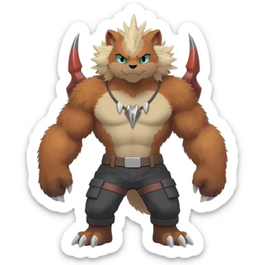  Furry anthropomorphic cute tough cool Noibat-Noivern-Trico-Scyther-Nargacuga-Litten-Hybrid sticker
