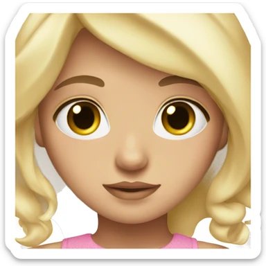 Brown eyes, blonde hair, feminine, pink, girl, angelic sticker
