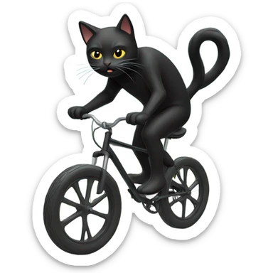 Black Cat riding downhill bike downhill sticker