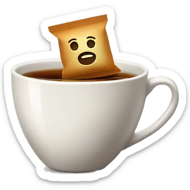 tea bag in cup sticker