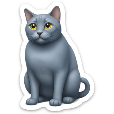 Fat russian blue cat sticker