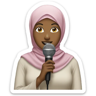 Hijabi singing with microphone sticker