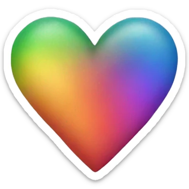 Rainbow heart sticker